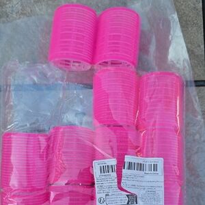 Vibrant Pink Hair Rollers Set
